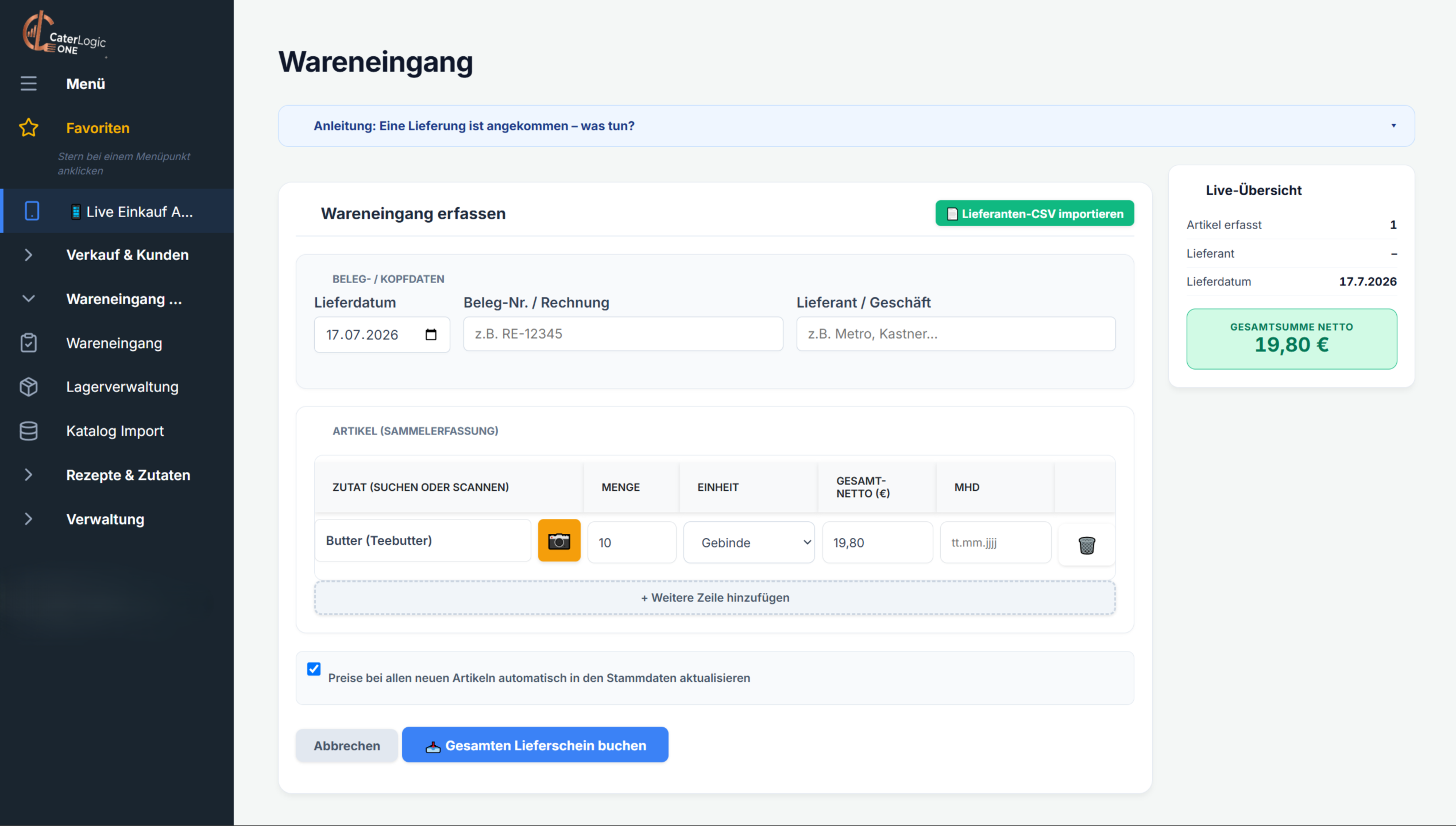 Wareneingang